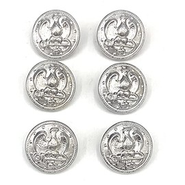 Silver Buttons Sets Eagle Crest Buttons Metal (Six pc. 3/4" inch (20mm))