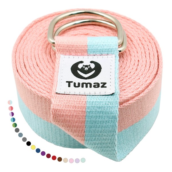 Tumaz Yoga Strap/Stretch Bands [15+ Colors, 6/8/8 Feet Options] with