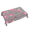 Walmsco Tablecloth Pink Flamingo Black White Stripes Decor For Dining