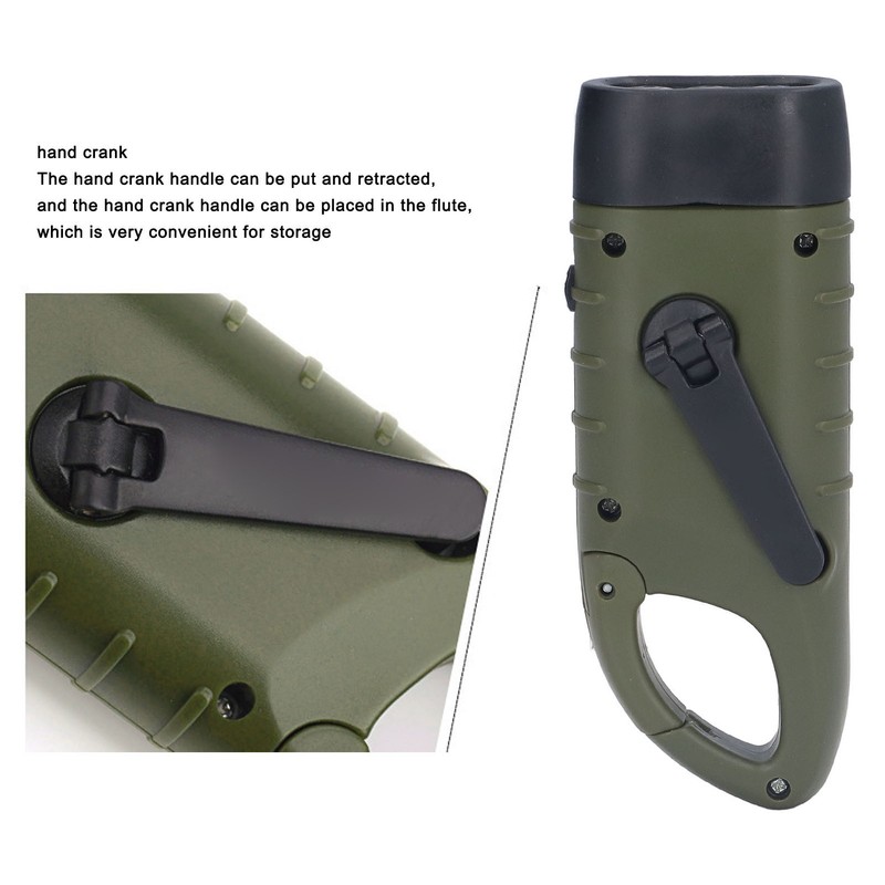 Solar Hand Crank Flashlight Emergency LED Portable Torch for Climbing