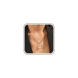 Cybche Gummy Bear Necklace Bear Pendant Necklace Resin Bear Chain Necklace Transparent Bear Necklace Acrylic Bear Choker Necklace Jewellery for Women, Zinc