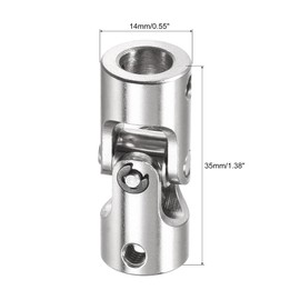 sourcing map 8mm to 8mm Inner Dia Rotatable Universal Joint Shaft Coupling Motor Shaft Coupler L35 x D14 with Screws and Wrench for RC Model Pack of 2