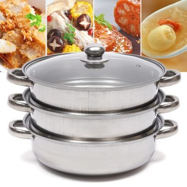 3 Tier Layer Stainless Steel Steamer Pot For Cooking With Stackable Pan and Lid, Food Steamer, Vegetable Steamer Cooker, Multi Tier Steamer Cookware Pot