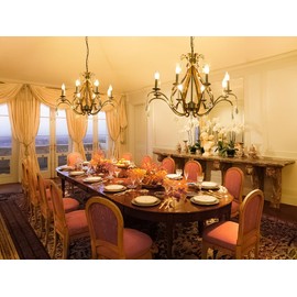 24" Gold Chandelier Light Fixtures Farmhouse: Modern Chandeliers for Dining Room, 8-Light Gold Crystal Chandelier,Foyer Chandeliers for High Ceilings,for Entryway,kitchen,Bedroom,Living Room,Staircase