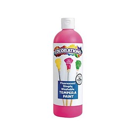 Colorations Washable Tempera Paint, 16 fl oz, Fluorescent Pink, Neon, Non Toxic, Vibrant, Bold, Bright, Kids Paint, Craft, Hobby, Fun, Art Supplies