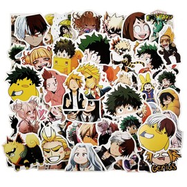 100 My Hero Academia Stickers Cute Cartoon Sticker Pack Anime Character Stickers Moe Goods Stickers Waterproof Decal Car Water Bottle Travel Box Laptop Guitar Helmet Bike Decoration Diary Stationery