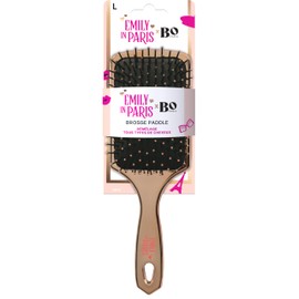 Emily in Paris x Bo Paris Paddle-Bürste zum Entwirren von Haaren, große Größe, weiche Borsten, Anti-Bruch, glattes & schnelles Styling, für langes, dickes oder lockiges Haar, 1 Stück