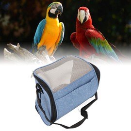 Bird Carrier Bag Bird Travel Cage with Shoulder Strap Bird Carry Bag Transparent Small Bird Cage Portable Lightweight Breathable Parakeet Travel Cage for Cockatiels (Blue)