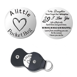 Pocket Hug Token for Daughter Encouragement Inspirational Gifts for Women Daughter Birthday Christmas Gifts for Daughters Daughter To My Daughter Keychain Gifts from Mom And Dad