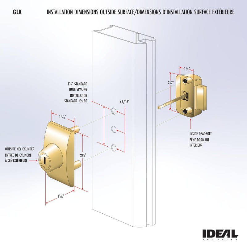 Ideal Security Model GLK Deadbolt for Storm and Screen Doors,