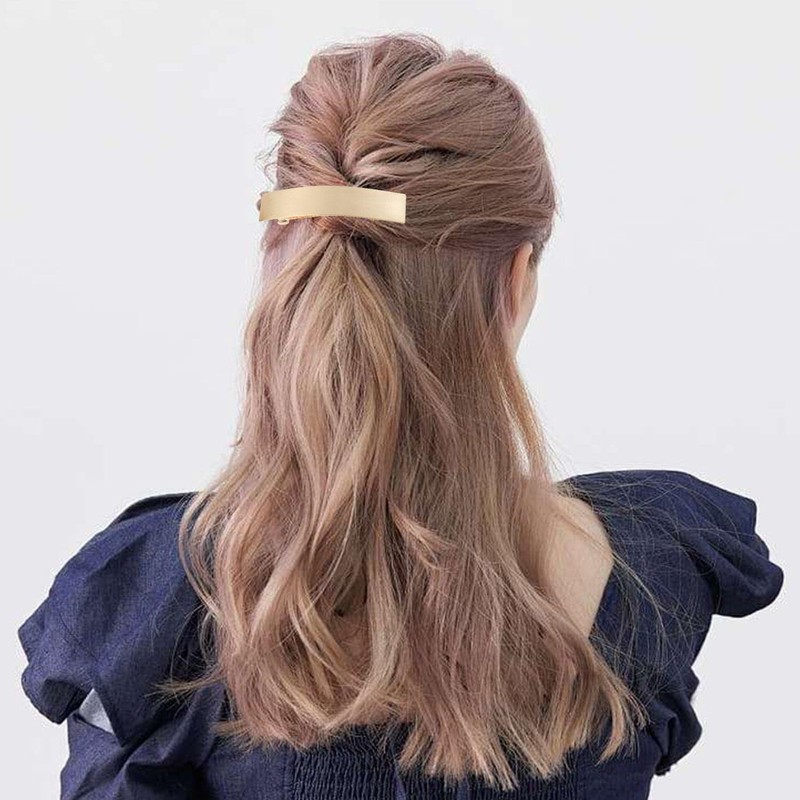 4 Pieces Gold Hair Clips, Large Plate Hair Clips, French