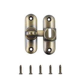 PDETVEO 90/180 Degree Barn Door Lock, 3.15Inch Flip Sliding Door Latch, Safety Slide Door Lock for Bathroom, Garage, Window, Outdoor(Bronze)