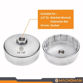 MACHOMAN OFS84 Oil Filter Wrench 1/2 Inch 84 mm 14 Corrugated for Benz
