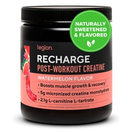 LEGION Recharge Post Workout Supplement - All Natural Muscle Builder & Recovery Drink with Micronized Creatine Monohydrate. Naturally Sweetened & Flavored, Safe & Healthy (Watermelon, 30 Serve)