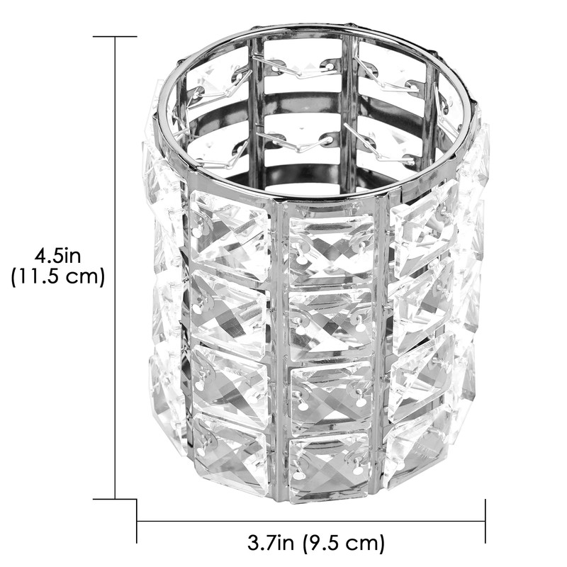 Biiange Crystal Pen Holder, Silver
