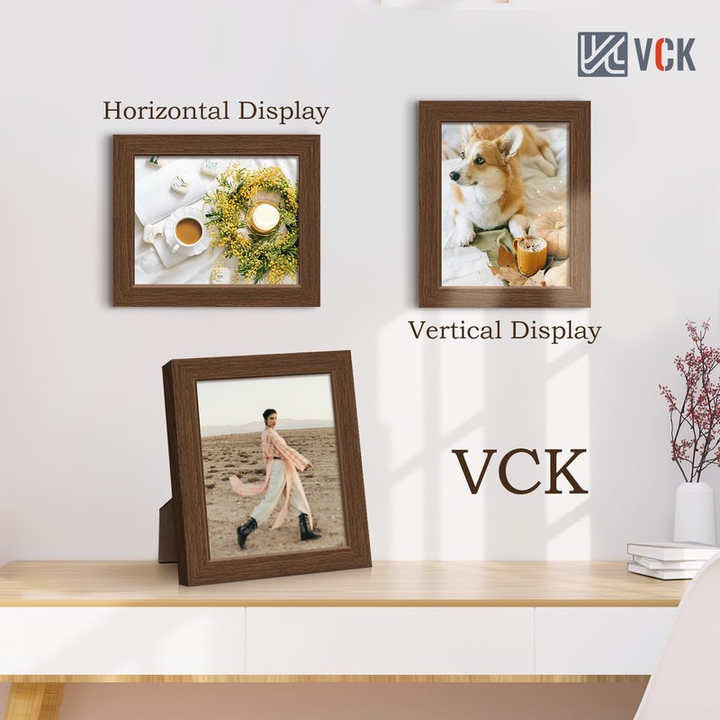 VCK 8x10 Frame Set of 5 - Brown, Solid Wood