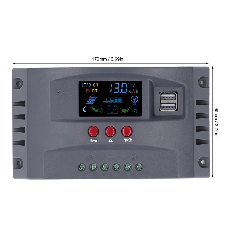 Solar Charge Controller with Light LCD MPPT Overcurrent Protection Solar