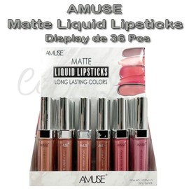 Amuse 2041-D Wholesale Matte Liquid Lip Gloss.  3 Set of 12 Colors(36Pcs)