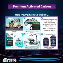 Aquatic Experts Premium Activated Carbon - Aquarium Filter Charcoal Media with Fine Mesh Bag - 5.5 lbs Bulk - Remove Odors and Discoloration with Bituminous Coal