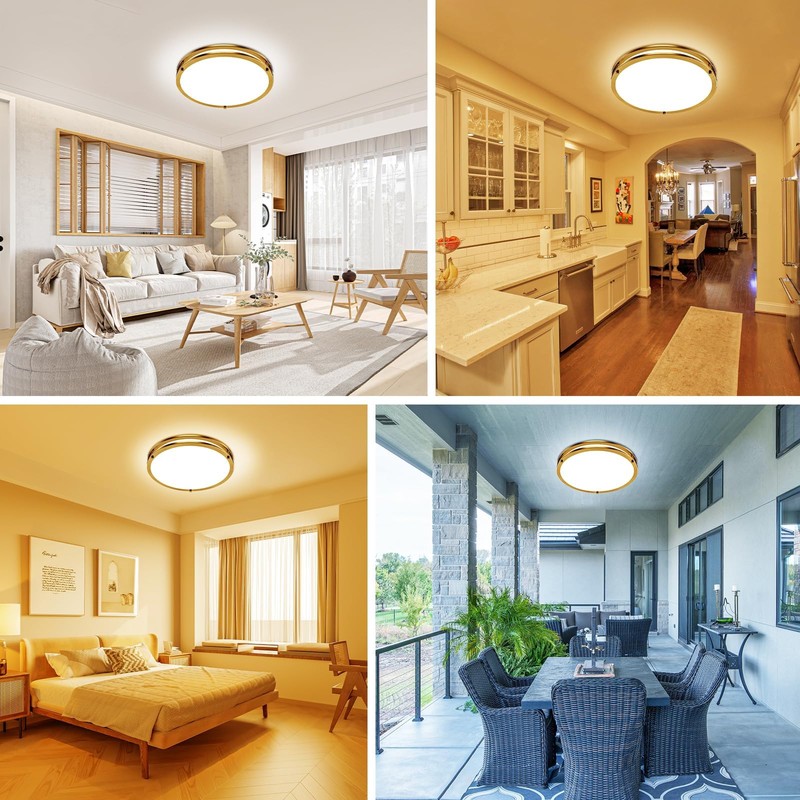 libtit 13 Inch Flush Mount Ceiling Lights, Dimmable 3000K-6500K Adjustable