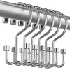 Bathway Shower Curtain Hooks Chrome Shower Curtain Rings, 12 Pcs
