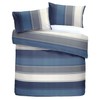 Fusion Betley Classic Wide Stripe Duvet Cover Set, Polyester-Cotton, Blue,