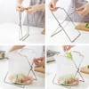 Stainless Steel Trash Bag Holder Folding Garbage Bag Shelf Home