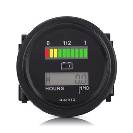 Aosiyp Indicador de Batería Digital LED 12V/24V/36V/48V/72V con Medidor de Horas