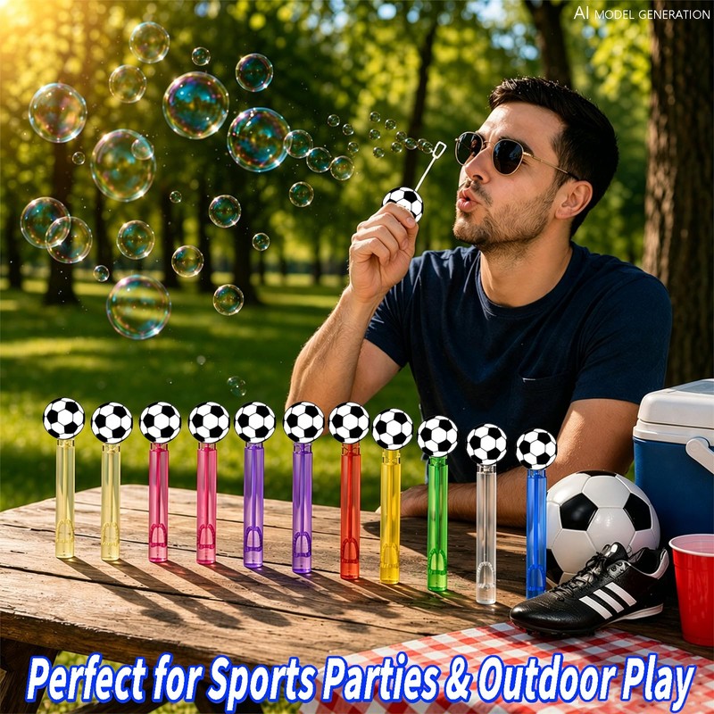 24 Pcs Soccer Ball Bubble Wands, Match Day Party Favor