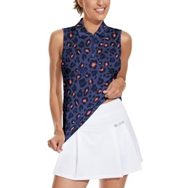 Women's Golf Polo Shirts Moisture Wicking Sleeveless Shirt Riding Tops for Equestrians