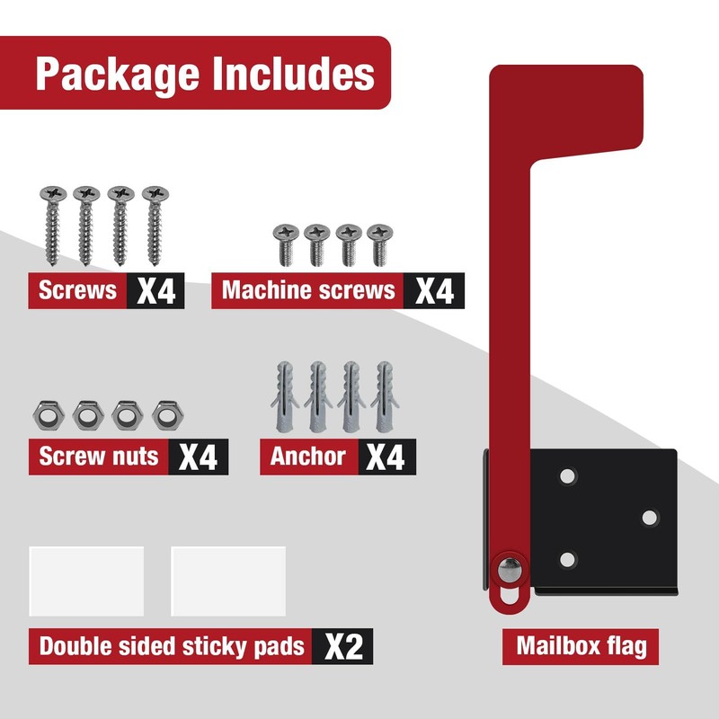 Merear Mailbox Flag Replacement Kit, Galvanized Steel Flag for Mailbox,