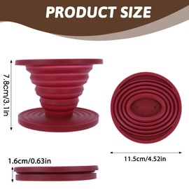 Coffee Dripper, Collapsible Silicone Coffee Dripper Foldable Travel Pour Over Maker Reusable Filter Camping makers for Backpacking Camping Travel Home Office