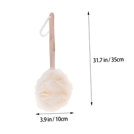 PACKOVE Long Handle Exfoliating Bath Sponge Brush for Back Scrubbing Firm Mesh Loofah for Men and Women for Smooth Skin and Hard to Reach Areas Travel Friendly Design