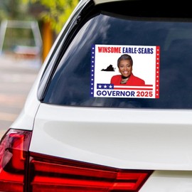 Winsome Earle-Sears for Virginia Governor 2025 Vinyl Sticker, Vote Winsome Earle-Sears Decal, Governor Elections Bumper Sticker, 6" x 4.5"