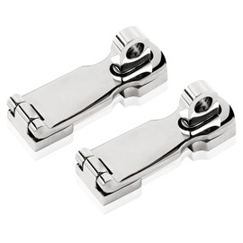 Jamiikury 2 Pcs 3 Inch Marine Grade Door Hasp, 316 Stainless Steel Swivel Safety Hasp, Heavy Duty Door Hasp with Turning Padlock Eye Mount