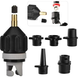 SUP Ventil Adapter Aufblasbarer Adapter mit 4 Stück Gasdüse Inflatable, SUP Pumpe Adapter für Schlauchboot Ventiladapter für Paddelboard, Schlauchboote, Kajaks, Stand Up Paddle Board, Schwimmringen