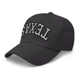 RIVEMUG NX Upside Down Texas Embroidered Curved Bill Cap Relaxed Fit Low Crown Adjustable Cap Dark Grey