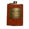 British Souvenir Stainless Steel Hip Flask with London Union Jack