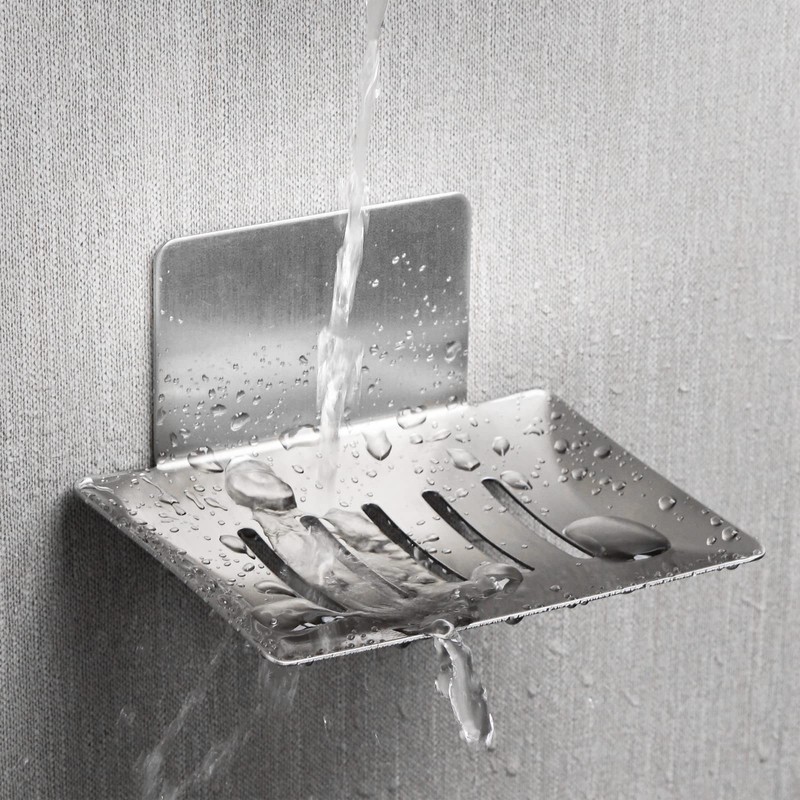 2 Pack Soap Dish for Shower Wall, Stainless Steel Adhesive