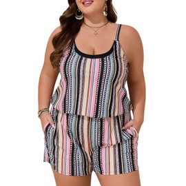 Summer Mae Plus Size Swim Romper Women One Piece Swimsuit Blouson Bathing Suit with Pockets 2025 Modest Swimwear Orange Bohemian 22 Plus