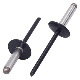 SKIR'CO Pack of 100 Large Flange Aluminium Blind Rivets 4.8 x 18 mm Stainless Steel Mandrel RAL 7016 Anthracite Grey
