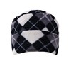 Black White Gray Argyle Print Polar Fleece Scarf Glove &