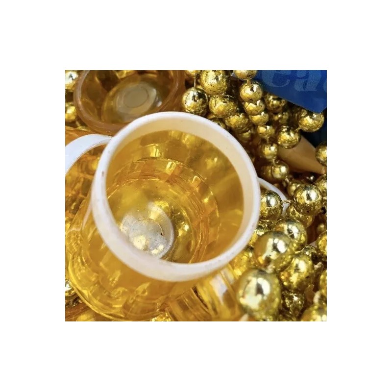 Unbranded Beer Mug Mardi Gras Party Bead Necklace ~ 3