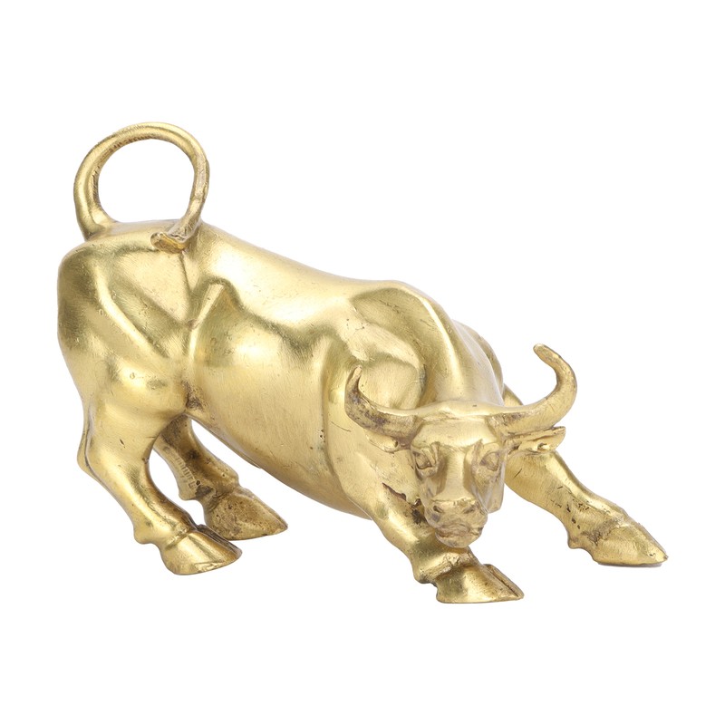 Wall Street Copper Bull Brass Animal Statue Artwork Desktop Decoration