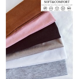 Hexchasty 6PCS Headbands for Women Thick Cute Fashion Fabric Stretchy Soft Headbands Running Headband Yoga Sports Elastic Cloth Head bands Hairbands for Women's Hair Accessories Black Pink