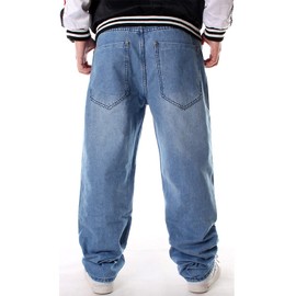 EnllerviiD Men's Relaxed Fit Classic Jeans - Loose Fashion Baggy Comfort Plain Hip Hop Denim Pants 022-46