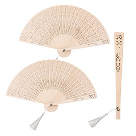Pack of 3 Bamboo Hand Fan Wedding Fan Decoration Folding Fans Hand Folding Fan Vintage Handheld Folding Fan Chinese Fan with Tassels for Men Women Wedding Party Gifts