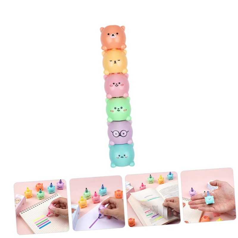 Tofficu 1 Set Bear Highlighter Bear Pens Pastel Highlighters Kawaii