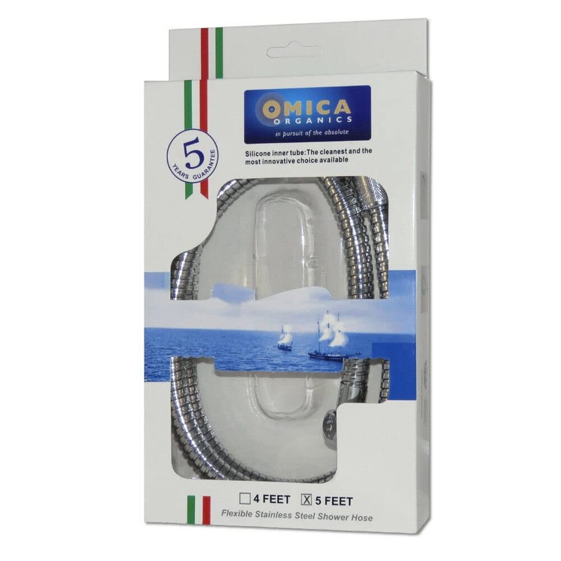 Stainless Steel Shower Hose, PVC-Free Silicon Innerlining (5-ft)