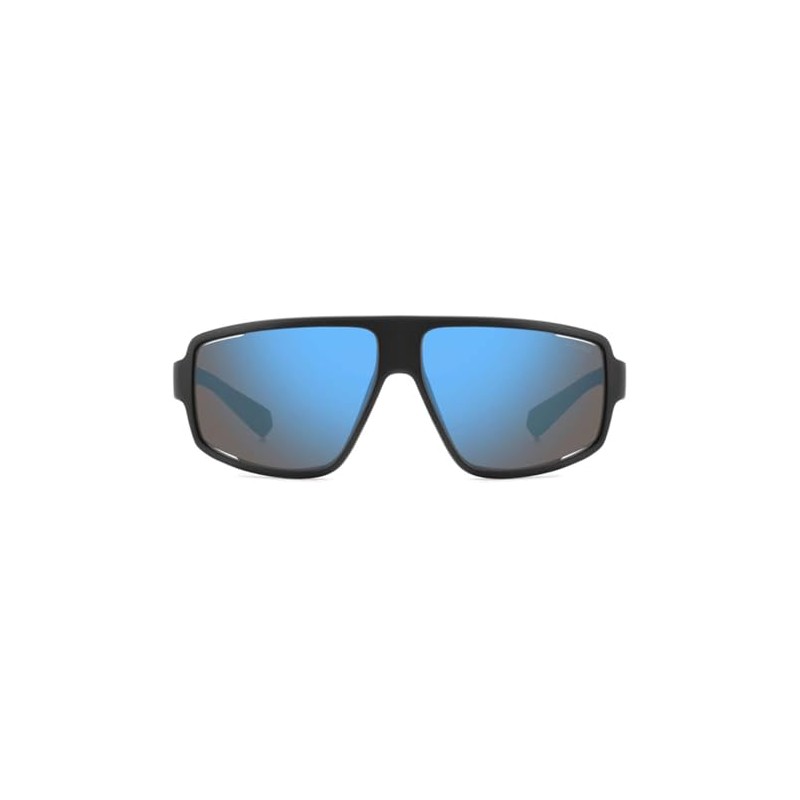 Polaroid Men's Sunglasses, Matte Black Blue